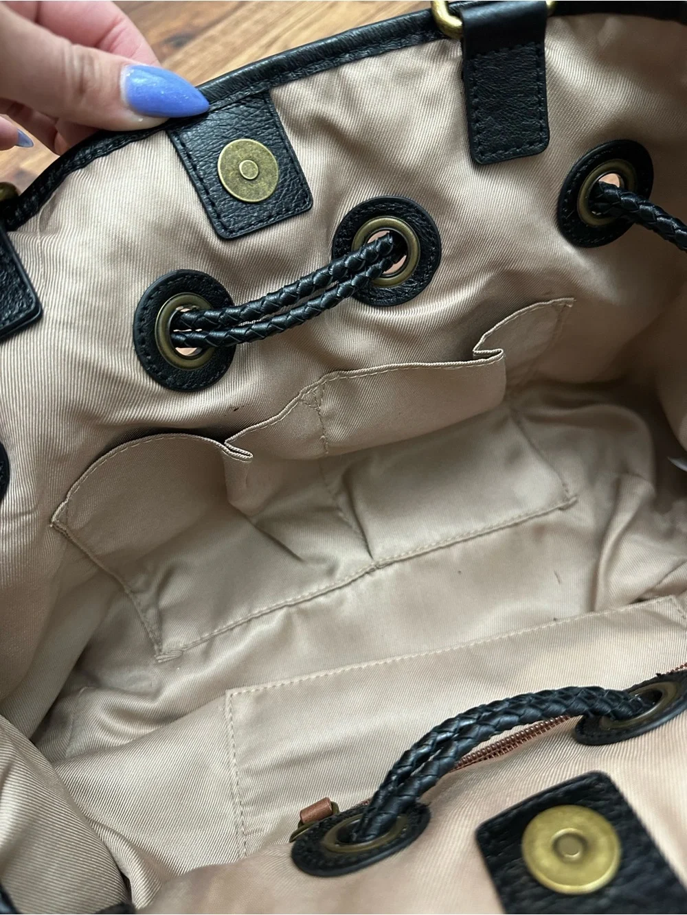 The Sak Woven Leather Hobo with side ties